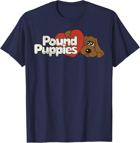 Pound Puppies Big Heart Vintage Logo T-Shirt - T-Shirt | Navy
