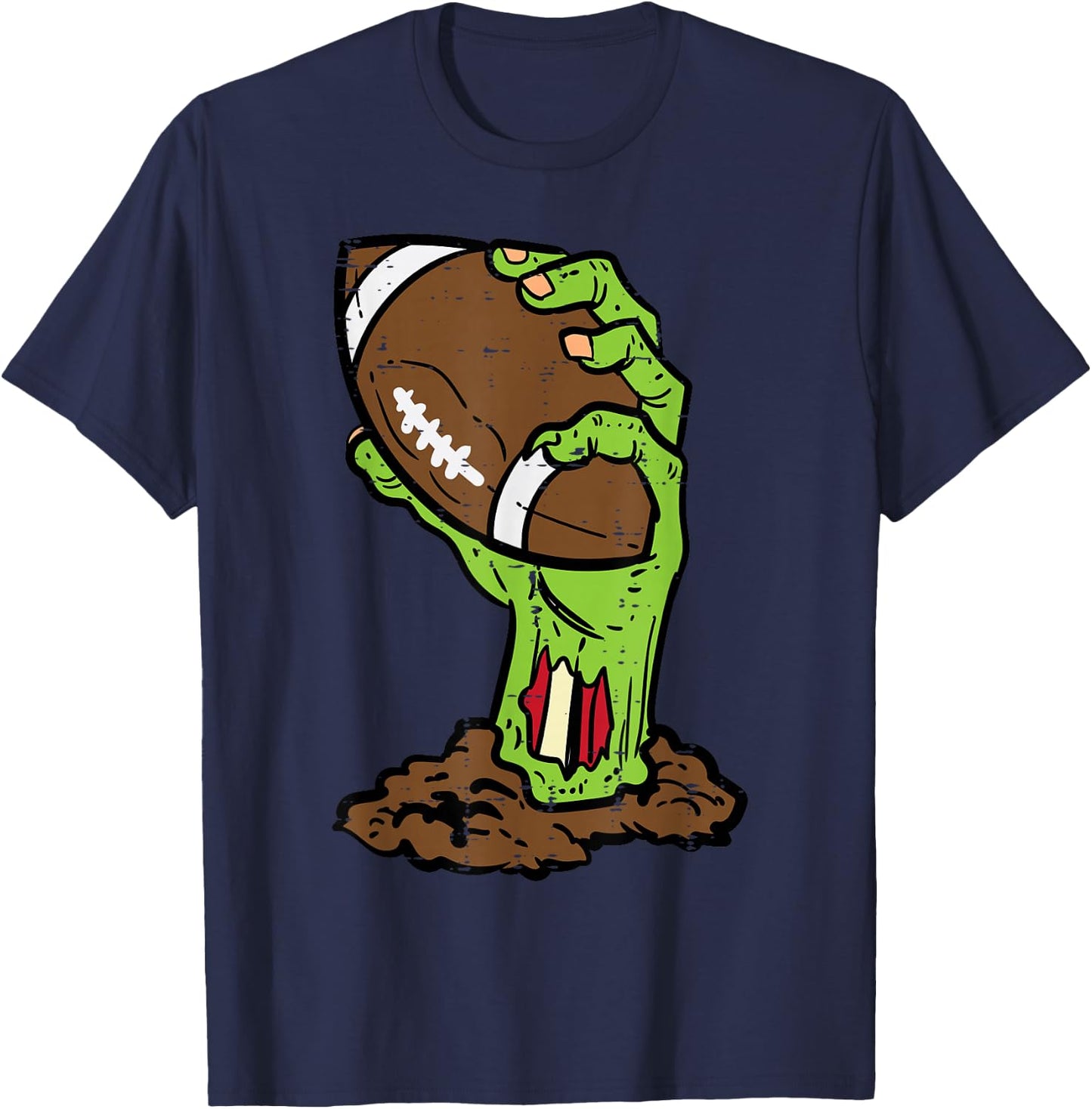 Halloween Zombie Hand Football Costume Men Boys Kids Youth T-Shirt - T-Shirt | Navy