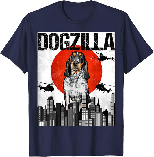 Funny Vintage Japanese Dogzilla Bluetick Coonhound T-Shirt - T-Shirt | Navy