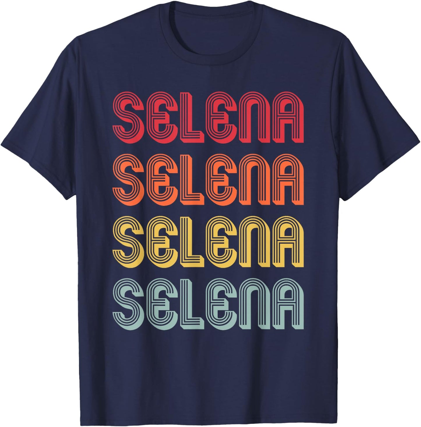 Selena Gift Name Personalized Retro Vintage 80s 90s Birthday T-Shirt - T-Shirt | Navy