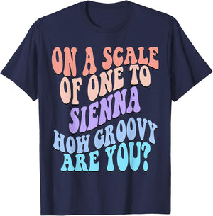 SIENNA Personalized Name Cute Retro Girls Groovy Birthday T-Shirt - T-Shirt | Navy