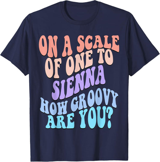 SIENNA Personalized Name Cute Retro Girls Groovy Birthday T-Shirt - T-Shirt | Navy