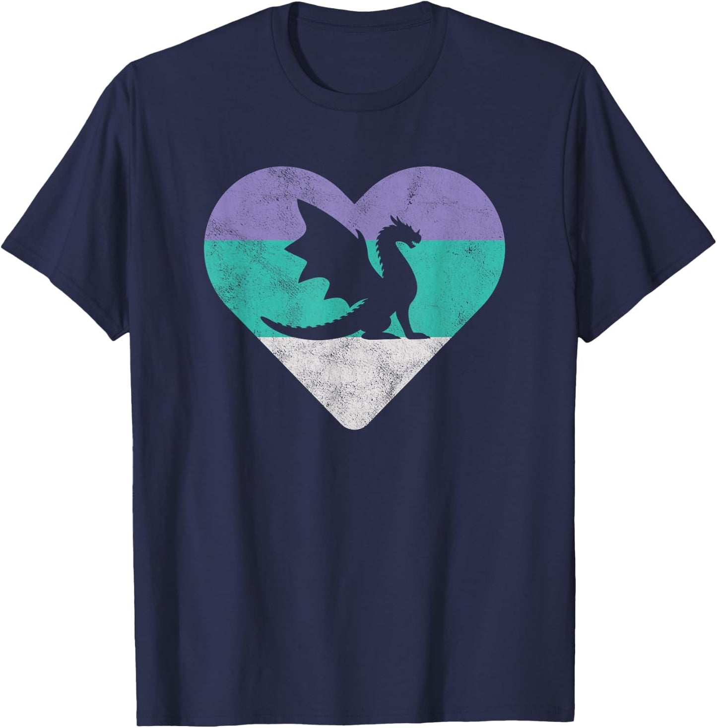 Dragon Retro Gift or Girls T-Shirt - T-Shirt | Navy