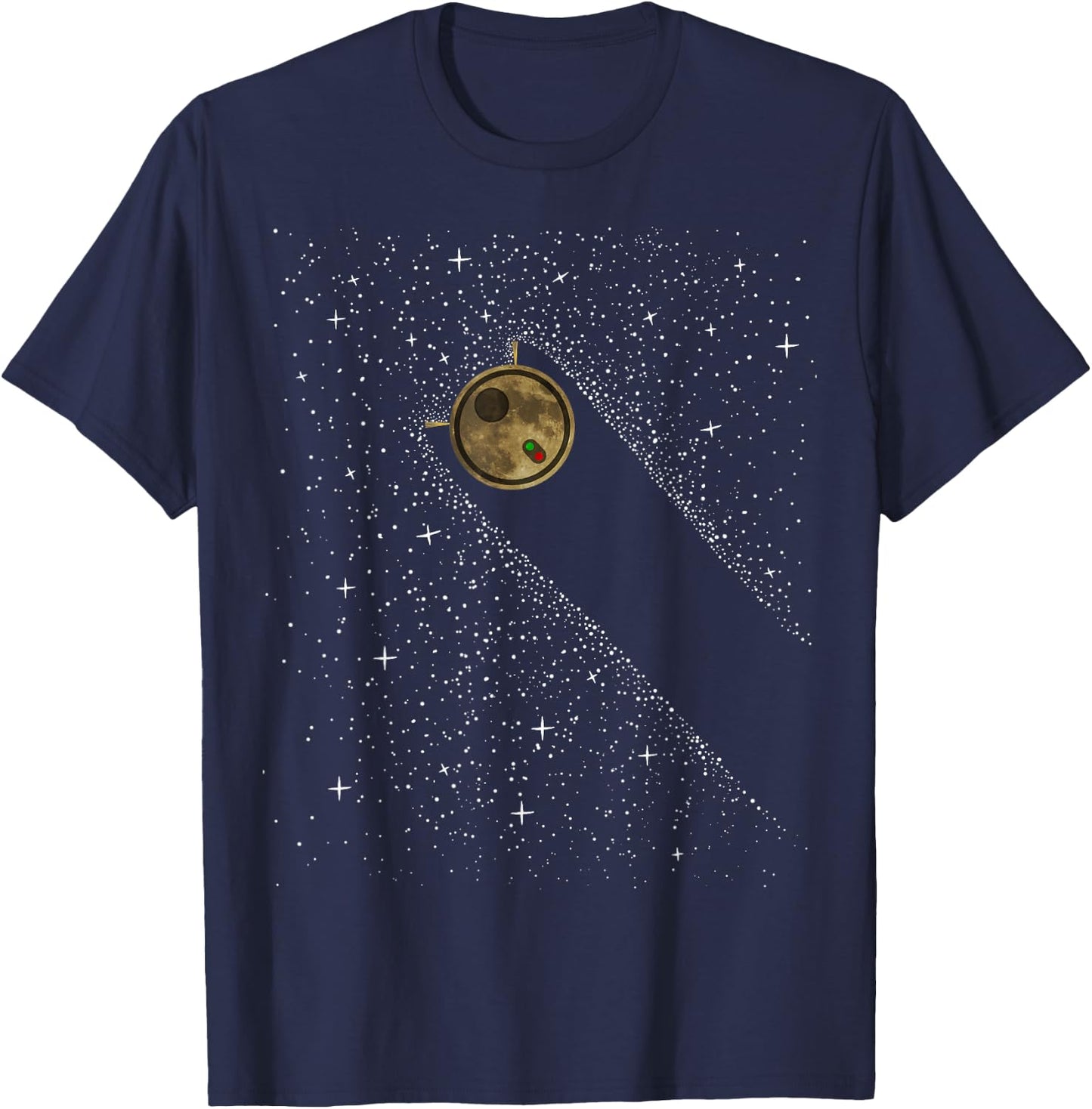 A funny moon robot vacuum cleans up stars on the Milky Way T-Shirt - T-Shirt | Navy