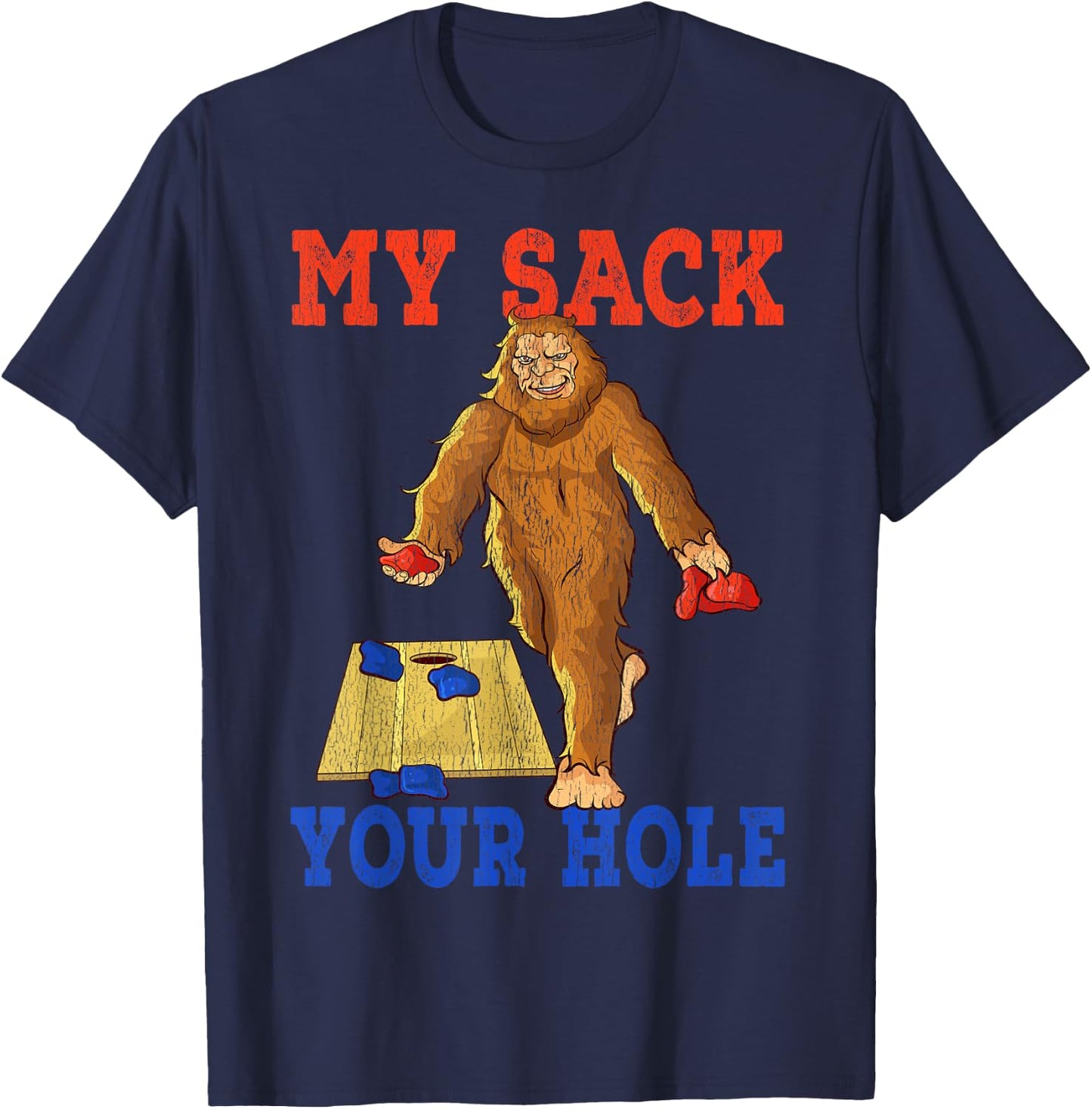 Cornhole Shirts for Teams Gifts Your Hole is My Goal T-Shirt - T-Shirt | Navy
