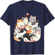 Cute Cats Kitty Anime Kawaii T-Shirt - T-Shirt | Navy