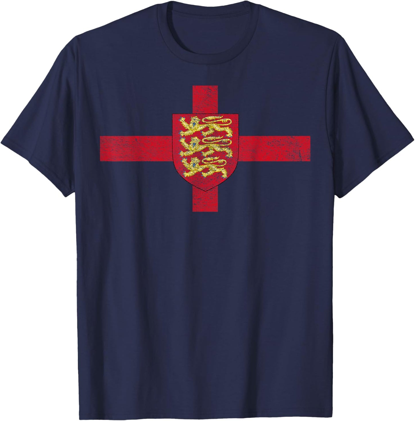 England Flag Royal Arms Saint George's Cross English T-Shirt - T-Shirt | Navy