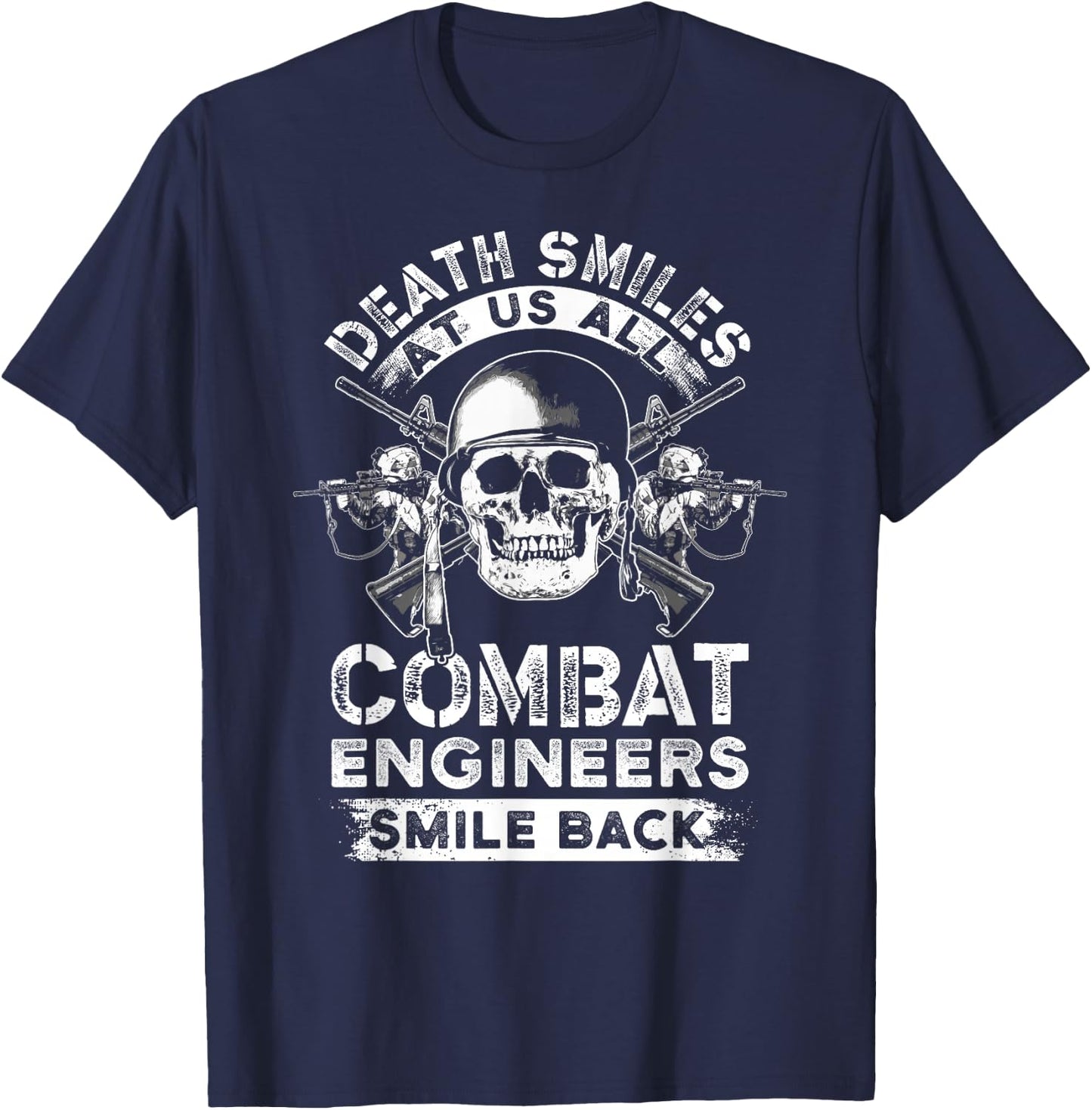 Combat Engineer Smiles USA Military Sapper T-Shirt - T-Shirt | Navy