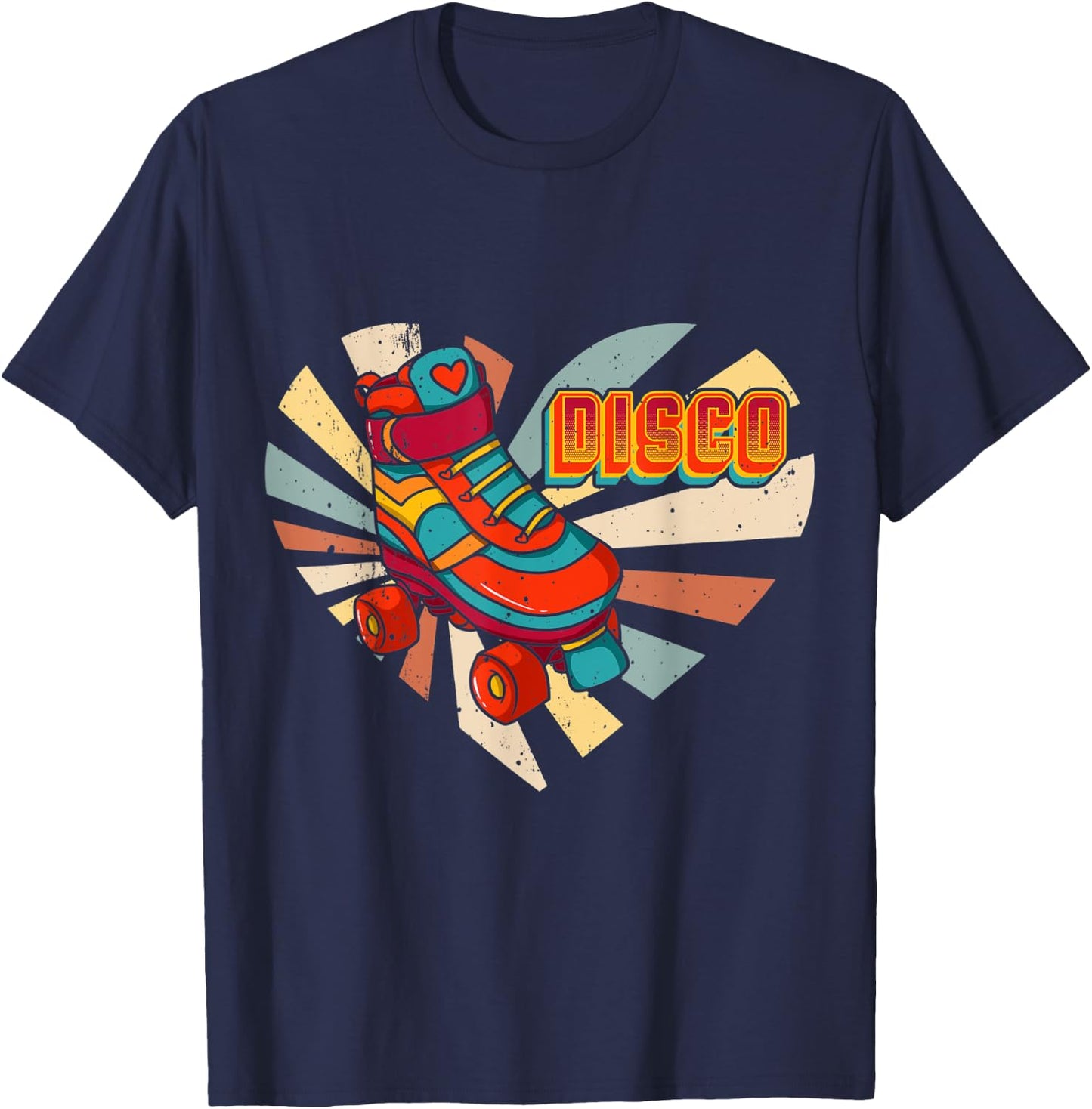 Disco Roller Love Vintage Skates Derby Skating Heart Gift T-Shirt - T-Shirt | Navy