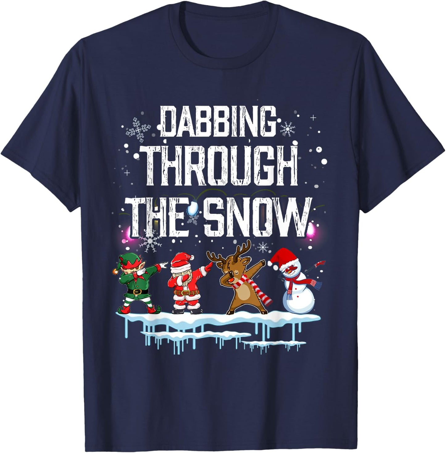 Santa Dabbing Through the Snow T-Shirt - T-Shirt | Navy
