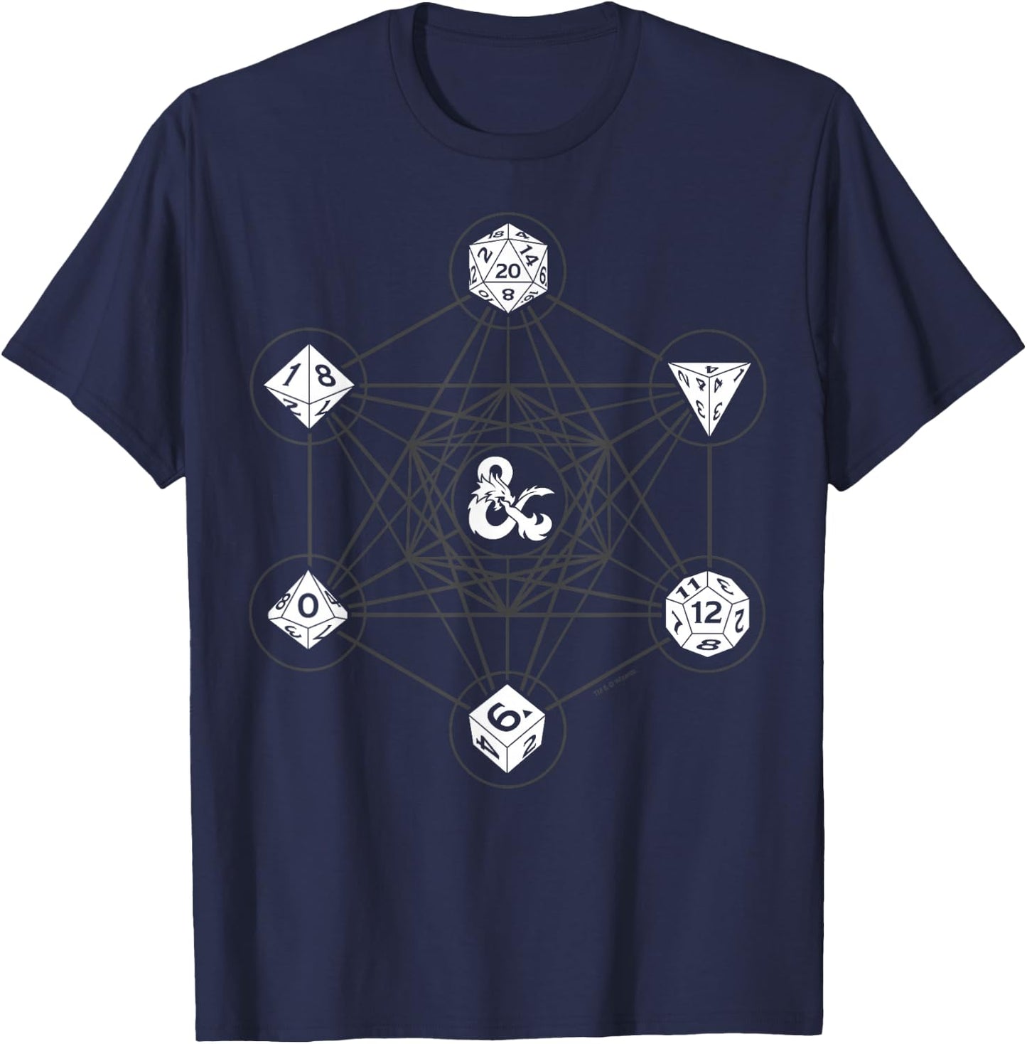 Dungeons & Dragons 6 Die Icons T-Shirt - T-Shirt | Navy