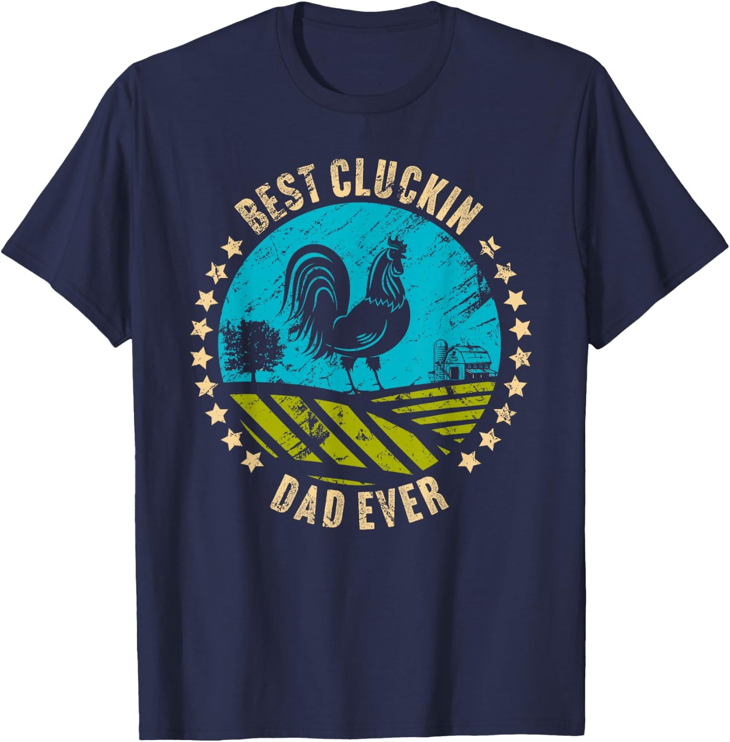Chicken Farmer Farm Rooster for Dad Father Grandpa Papa T-Shirt - T-Shirt | Navy