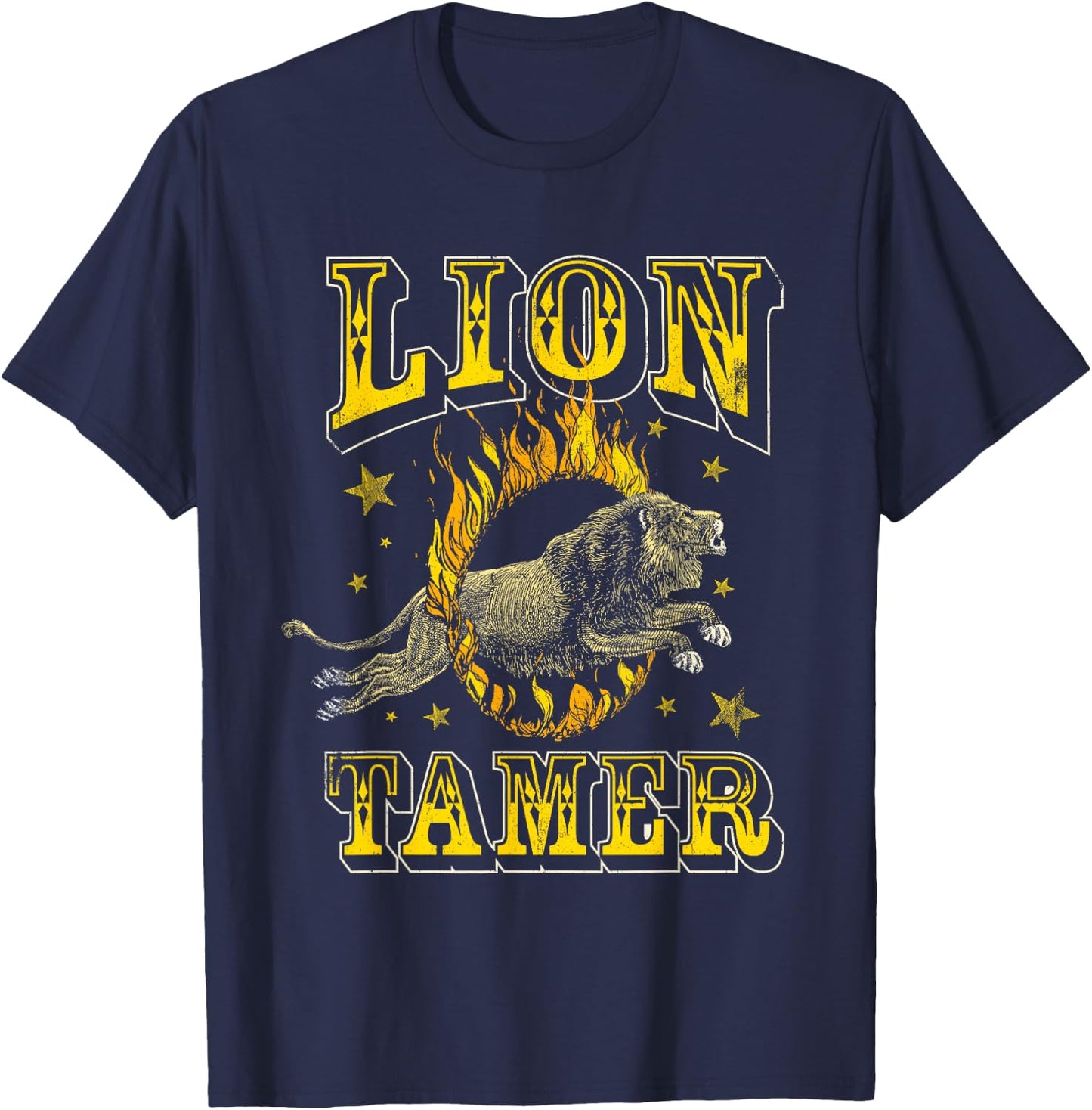 Circus Staff Lion Tamer Vintage Carnival Costume Theme Party T-Shirt - T-Shirt | Navy