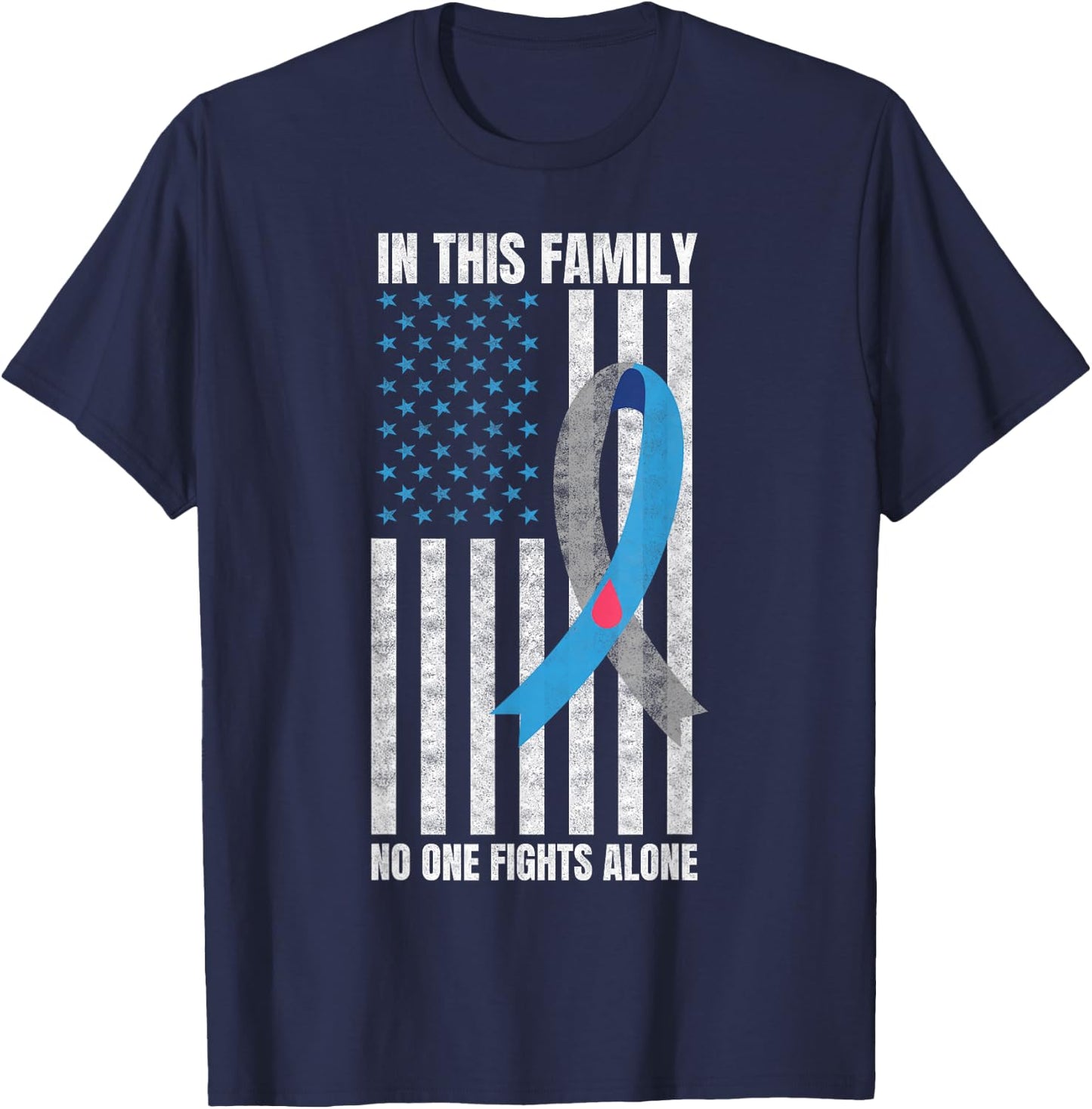 USA Flag Diabetes Type 1 Awareness T-Shirt - T-Shirt | Navy
