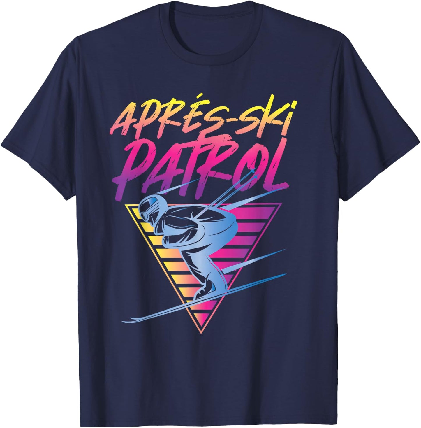 Retro Vintage 80s Apres Ski Patrol T-Shirt - T-Shirt | Navy