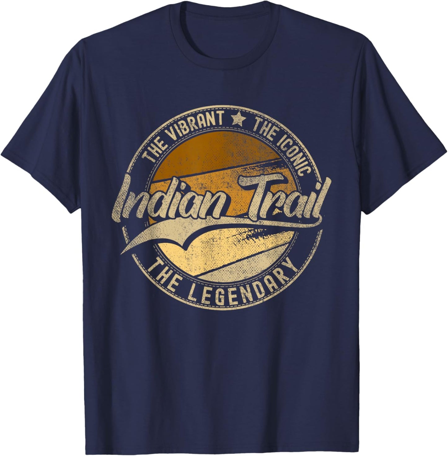 Indian Trail NC | North Carolina | Vintage Distressed T-Shirt - T-Shirt | Navy