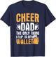 Cheer Dad Only Flip My Wallet Father Cheerleading T-Shirt - T-Shirt | Navy