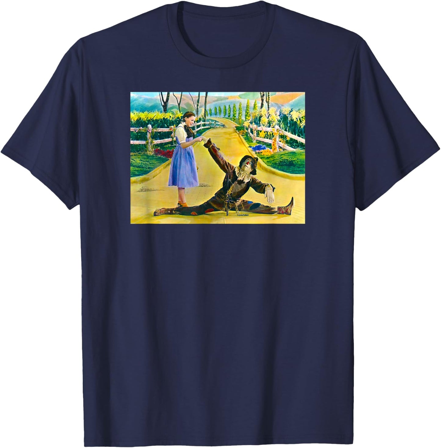 Land of Oz Dorothy Oz Scarecrow Vintage Wizard of OZ Poster T-Shirt - T-Shirt | Navy