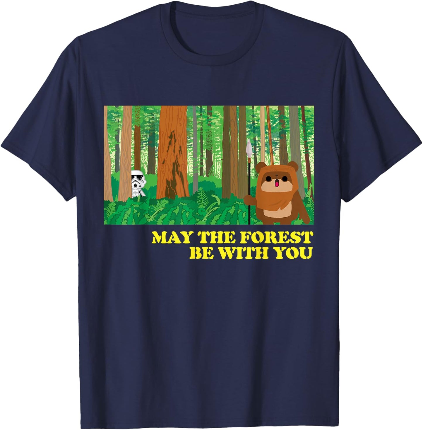 Star Wars Ewok May the Forest Be With You T-Shirt - T-Shirt | Navy