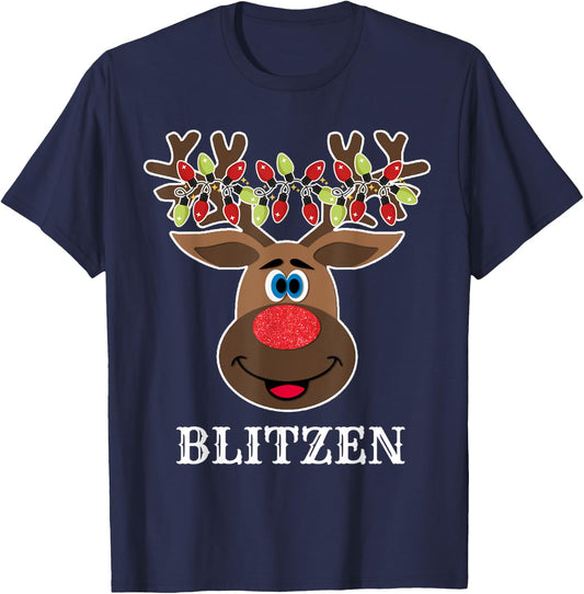 Santa Reindeer Blitzen Xmas Group Costume T-Shirt - T-Shirt | Navy