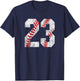 Vintage Worn Baseball Mom #23 Jersey Baseball Number 23 T-Shirt - T-Shirt | Navy