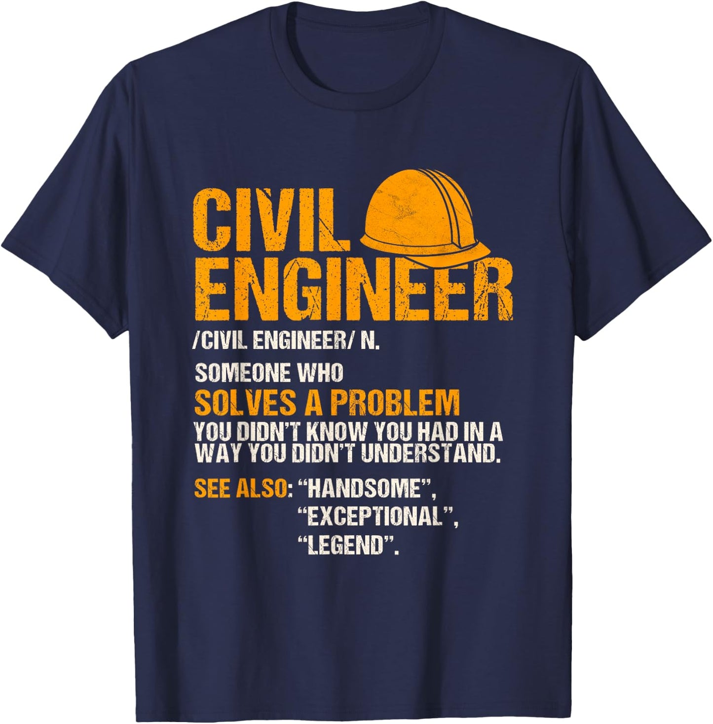 Civil Engineer Funny Definition Engineering T-Shirt - T-Shirt | Navy