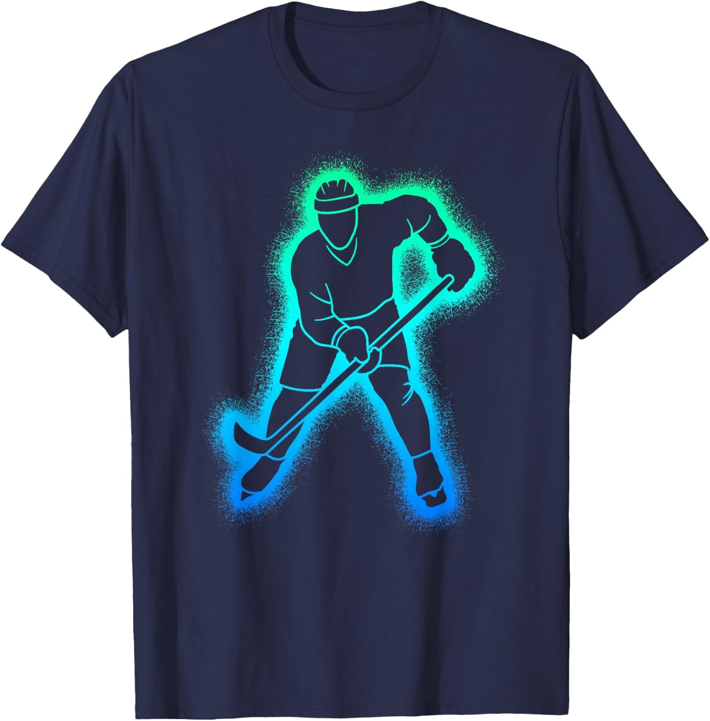 Hockey Player Kids Men Boys Ice Hockey T-Shirt - T-Shirt | Navy