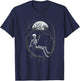 Skeleton Swinging on Moon T-Shirt - T-Shirt | Navy