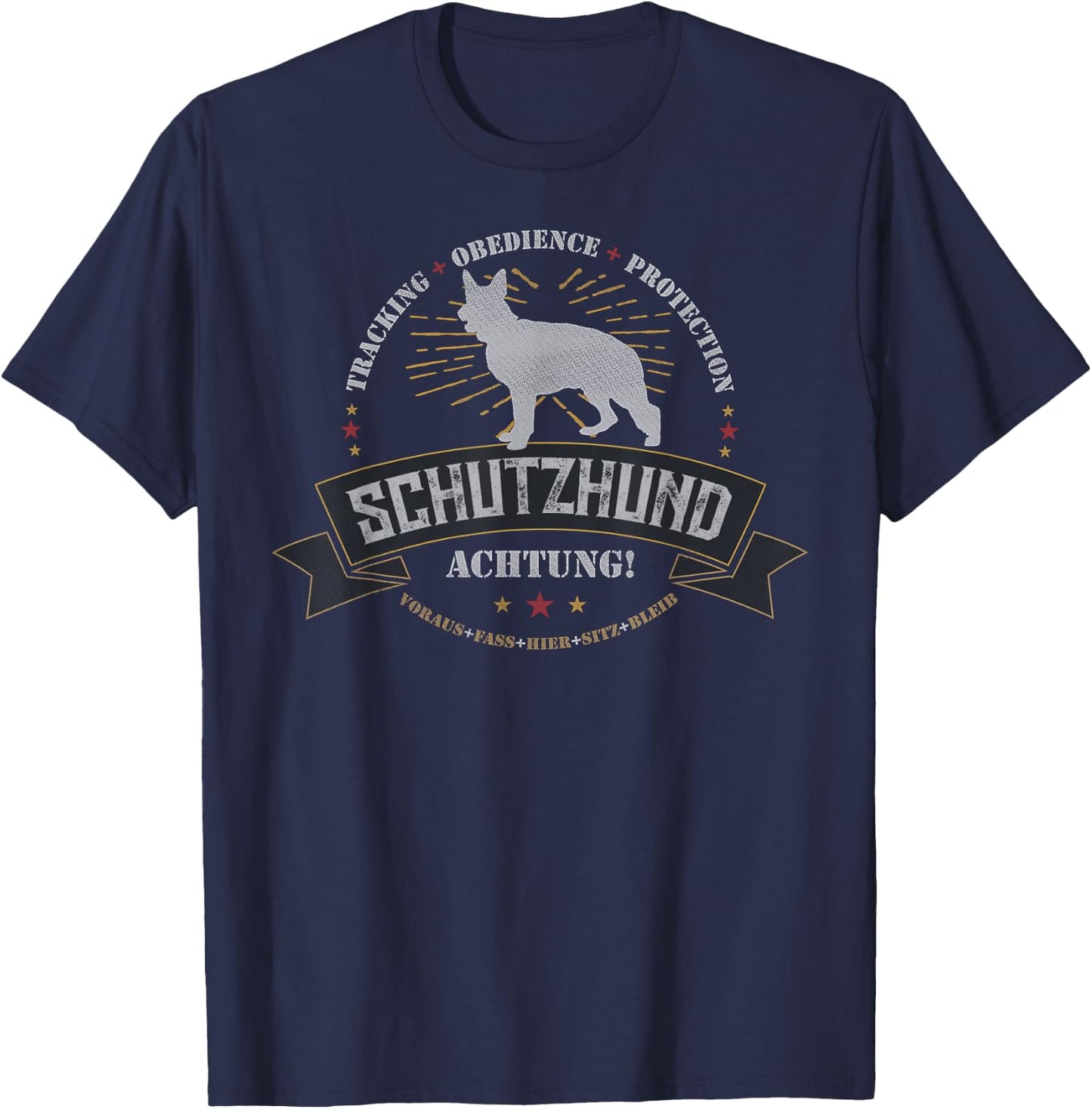 Schutzhund German Shepherd Hundesport Dog Training Handlers T-Shirt - T-Shirt | Navy