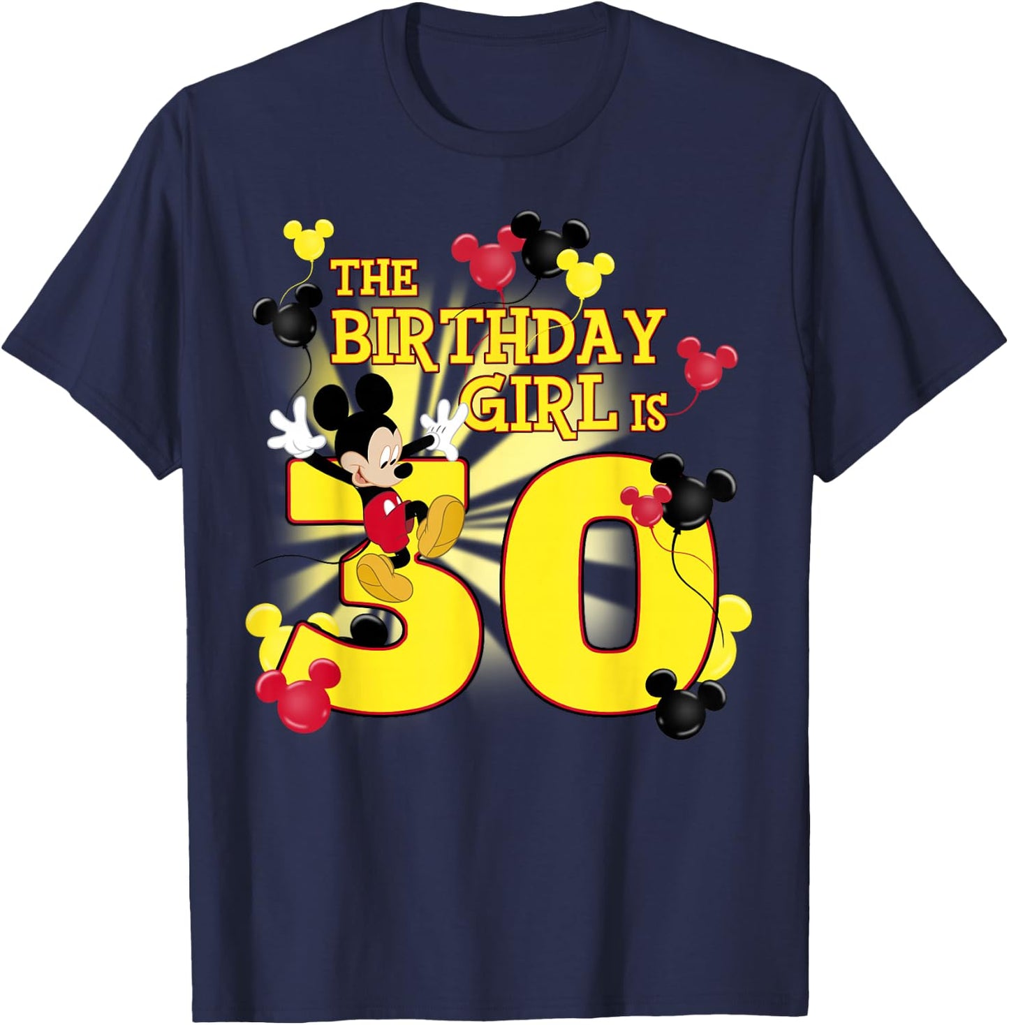 Disney Mickey and Friends Mickey 30th Birthday Girl T-Shirt - T-Shirt | Navy