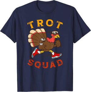 Trot Squad Shirt Thanksgiving Turkey Trot Costume T-Shirt - T-Shirt | Navy
