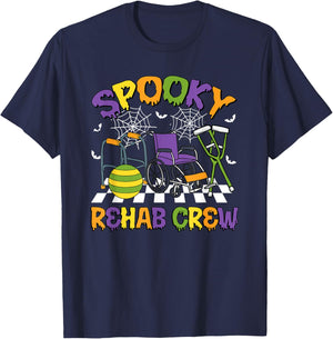 Retro Spooky Rehab Crew Rehab Nurse Halloween Costumes T-Shirt - T-Shirt | Navy