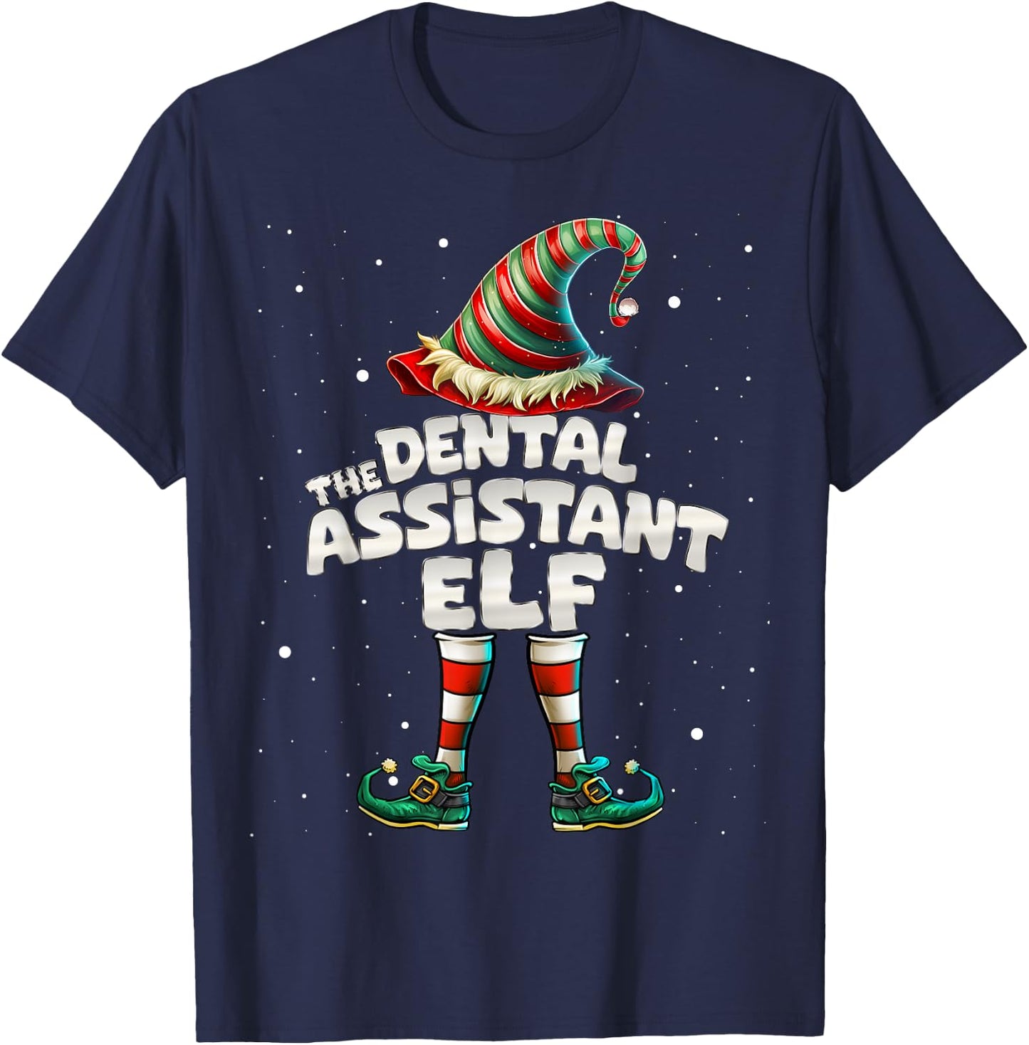 The Dental Assistant Elf Family Matching Group Christmas T-Shirt - T-Shirt | Navy