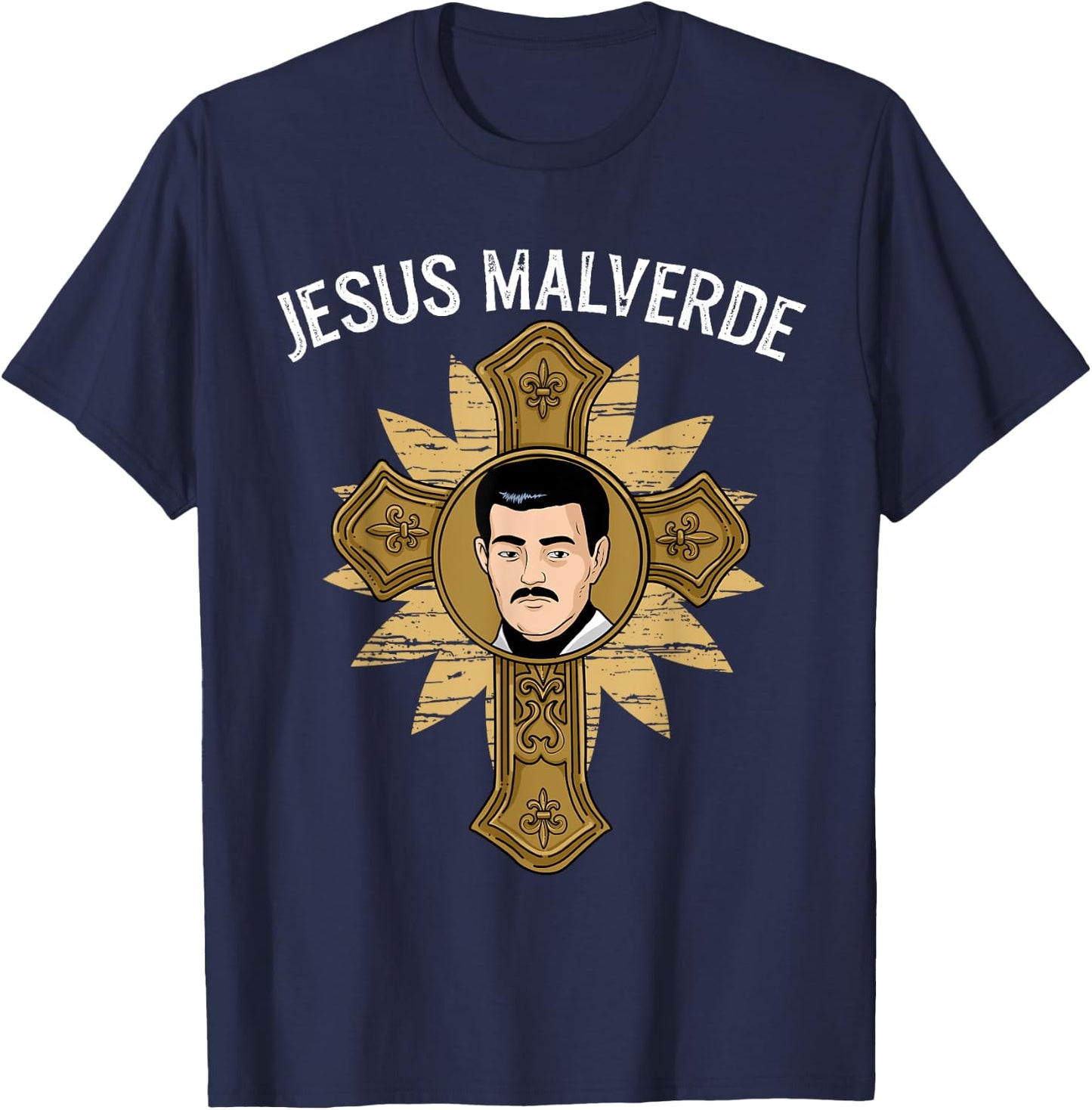 Jesus Malverde Shirt Men Women Malverde Gifts Jesus Malverde T-Shirt - T-Shirt | Navy