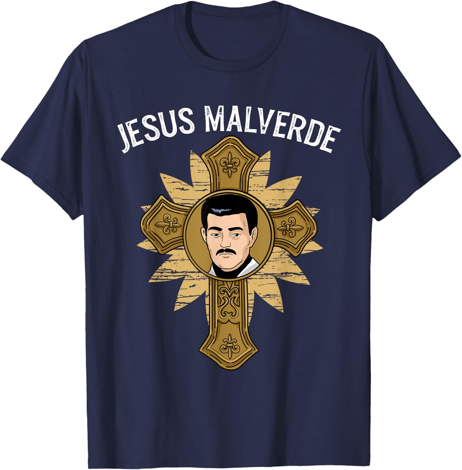 Jesus Malverde Shirt Men Women Malverde Gifts Jesus Malverde T-Shirt - T-Shirt | Navy