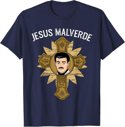 Jesus Malverde Shirt Men Women Malverde Gifts Jesus Malverde T-Shirt - T-Shirt | Navy