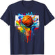 Colorful Basketball Tie Dye Color Splash Hoop Net Slam Dunk T-Shirt - T-Shirt | Navy