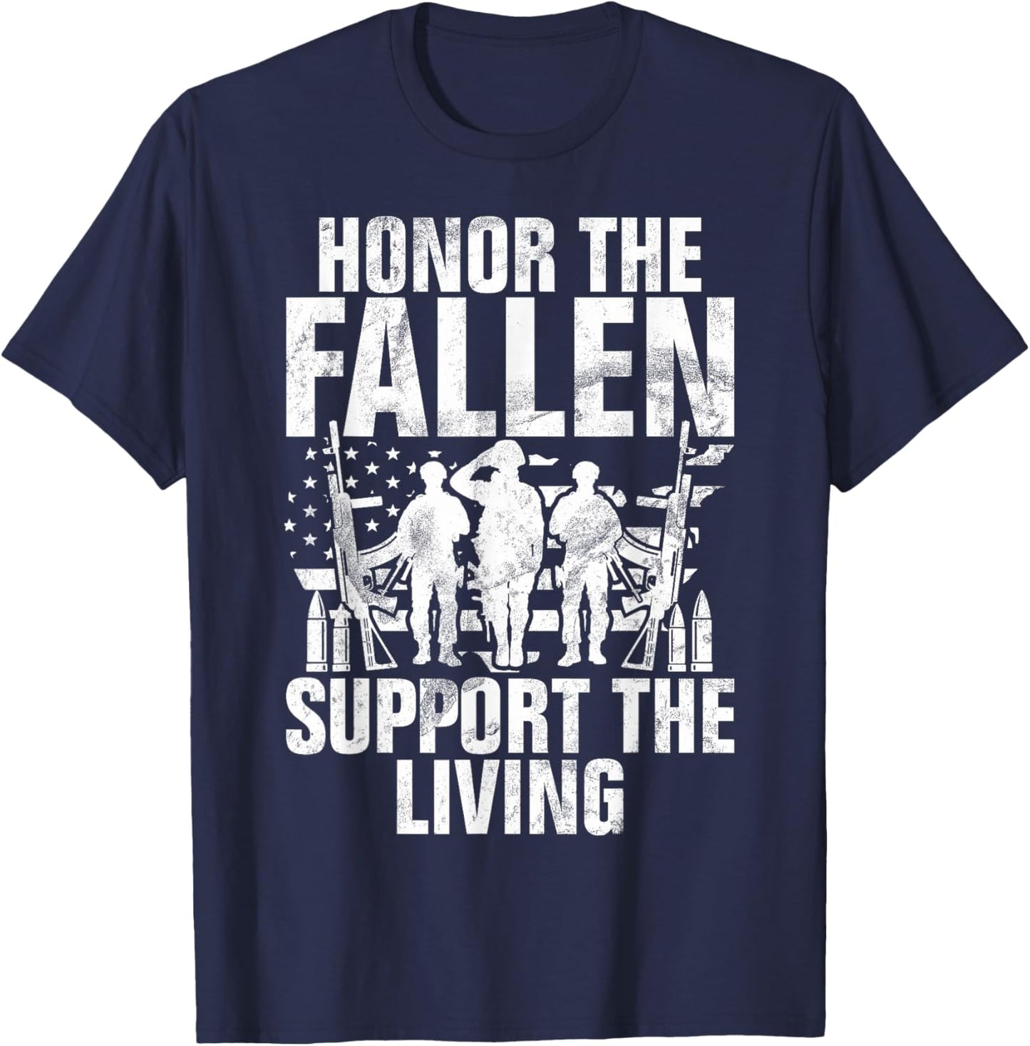Honor the Fallen Support the Living Veteran T-Shirt - T-Shirt | Navy