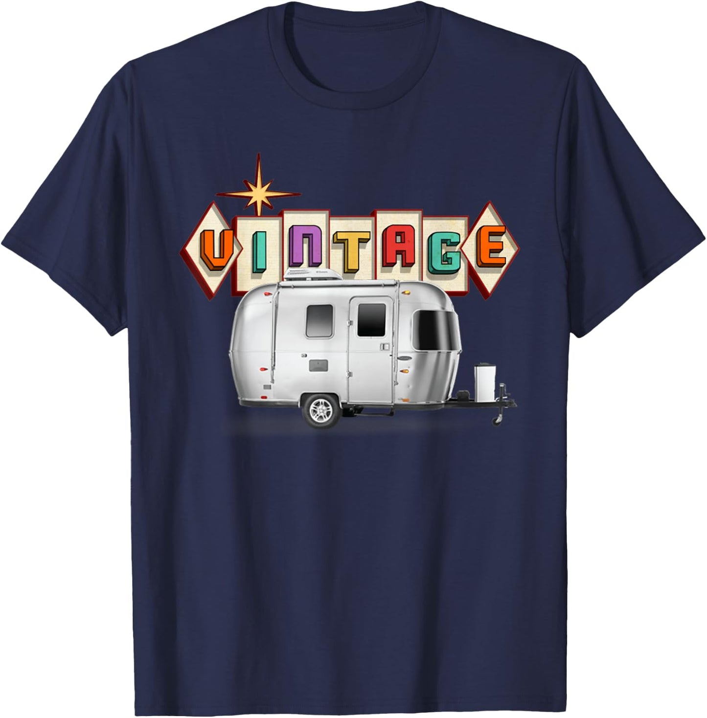 The perfect retro Airstream camping trailer . T-Shirt - T-Shirt | Navy