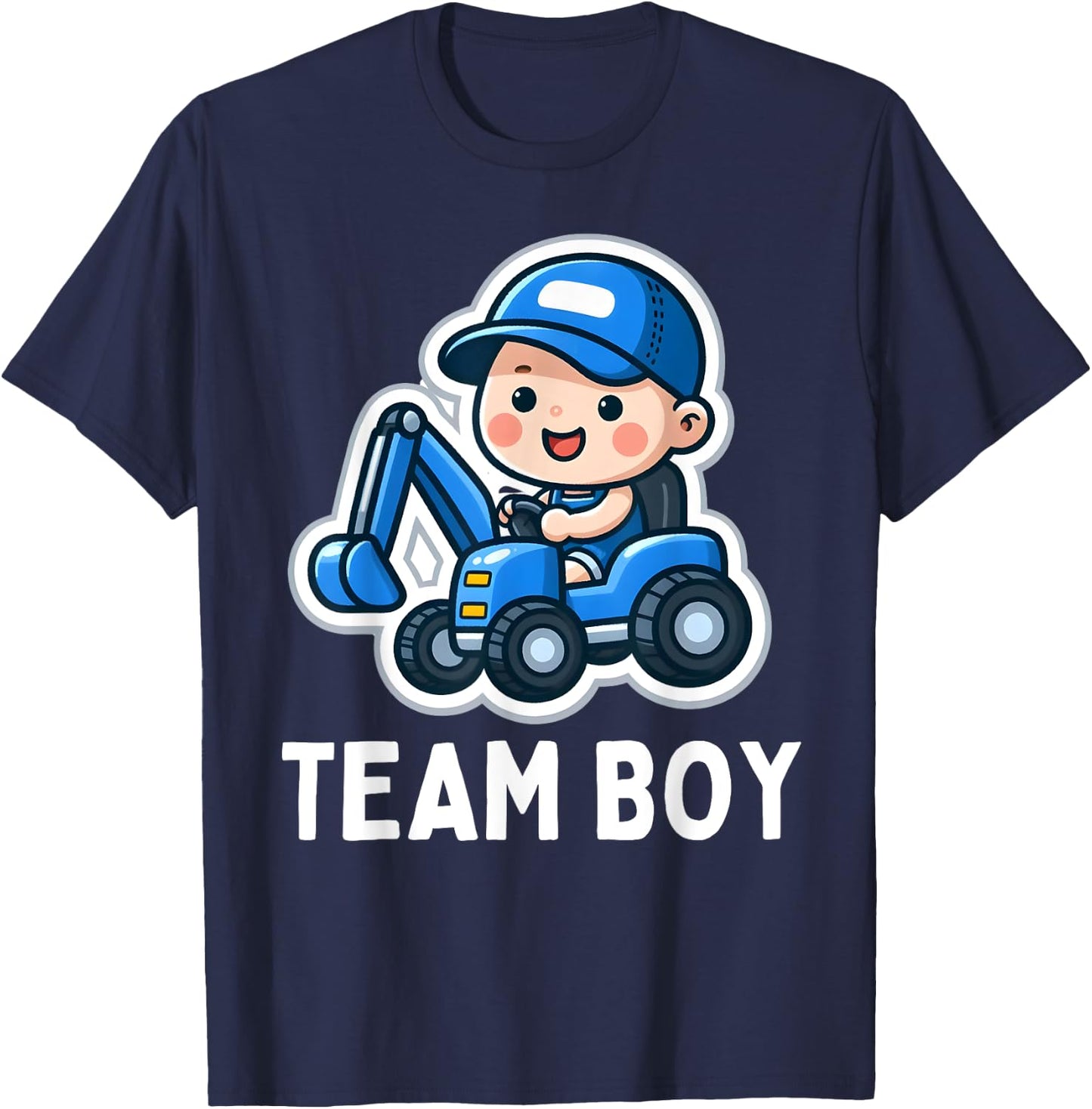 Gender Reveal Team Boy Blue Party Baby Announcement T-Shirt - T-Shirt | Navy