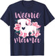 Dachshund Mama Wiener Dog Pink Flowers Cute Weenie Mom T-Shirt - T-Shirt | Navy