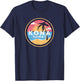 Kona Hawaii Vintage Distressed Surfer Beach Palm Tree Sunset T-Shirt - T-Shirt | Navy