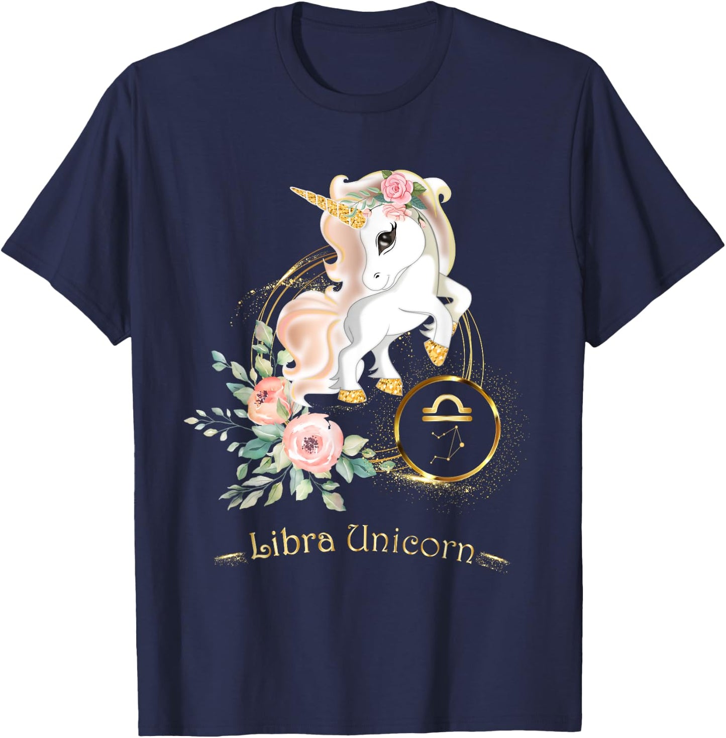 Libra Shirt Zodiac Unicorn Sign Astrology Kids T-Shirt - T-Shirt | Navy