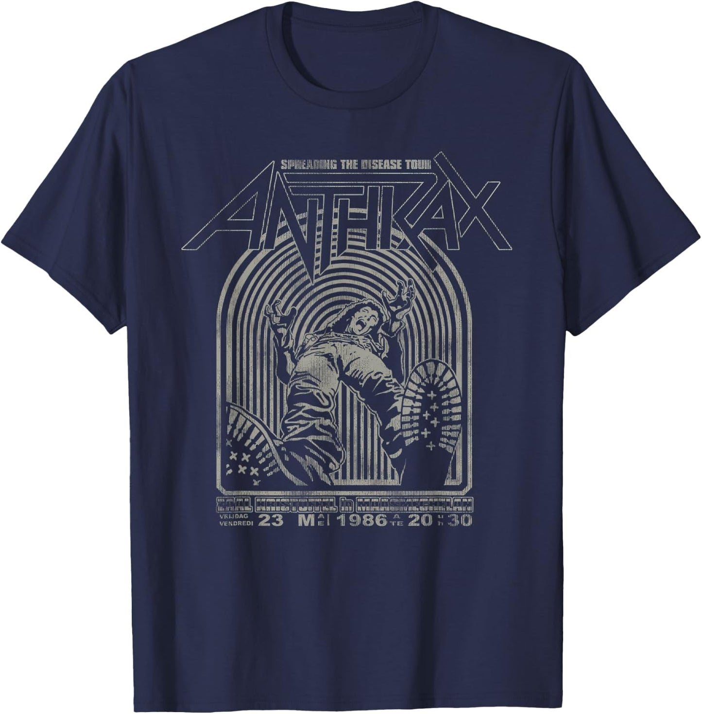 Anthrax Spreading The Disease Olive T-Shirt - T-Shirt | Navy