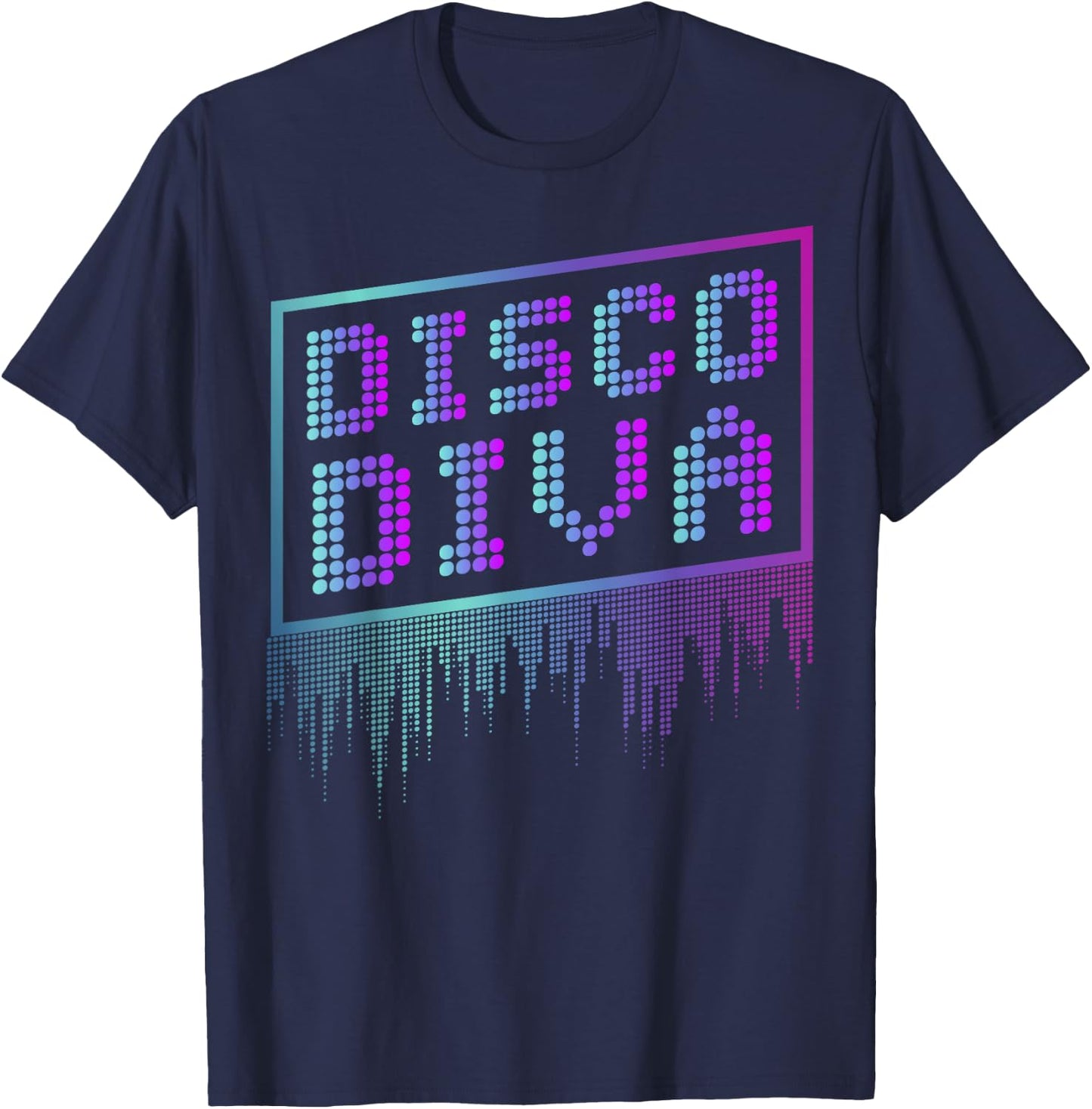 Disco Diva gift, Retro 70s gift, Vintage 80s design T-Shirt - T-Shirt | Navy