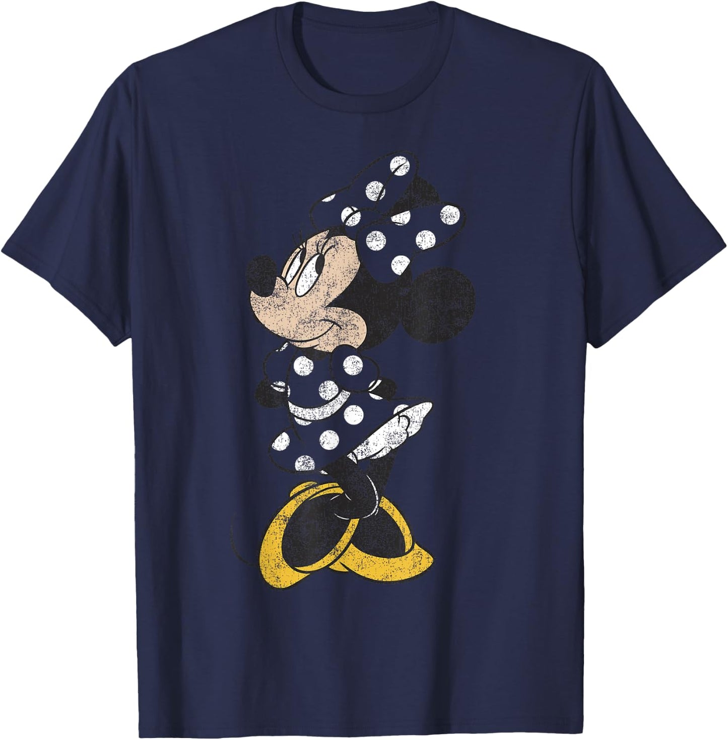 Disney Mickey and Friends Minnie Mouse Simple Distressed T-Shirt - T-Shirt | Navy
