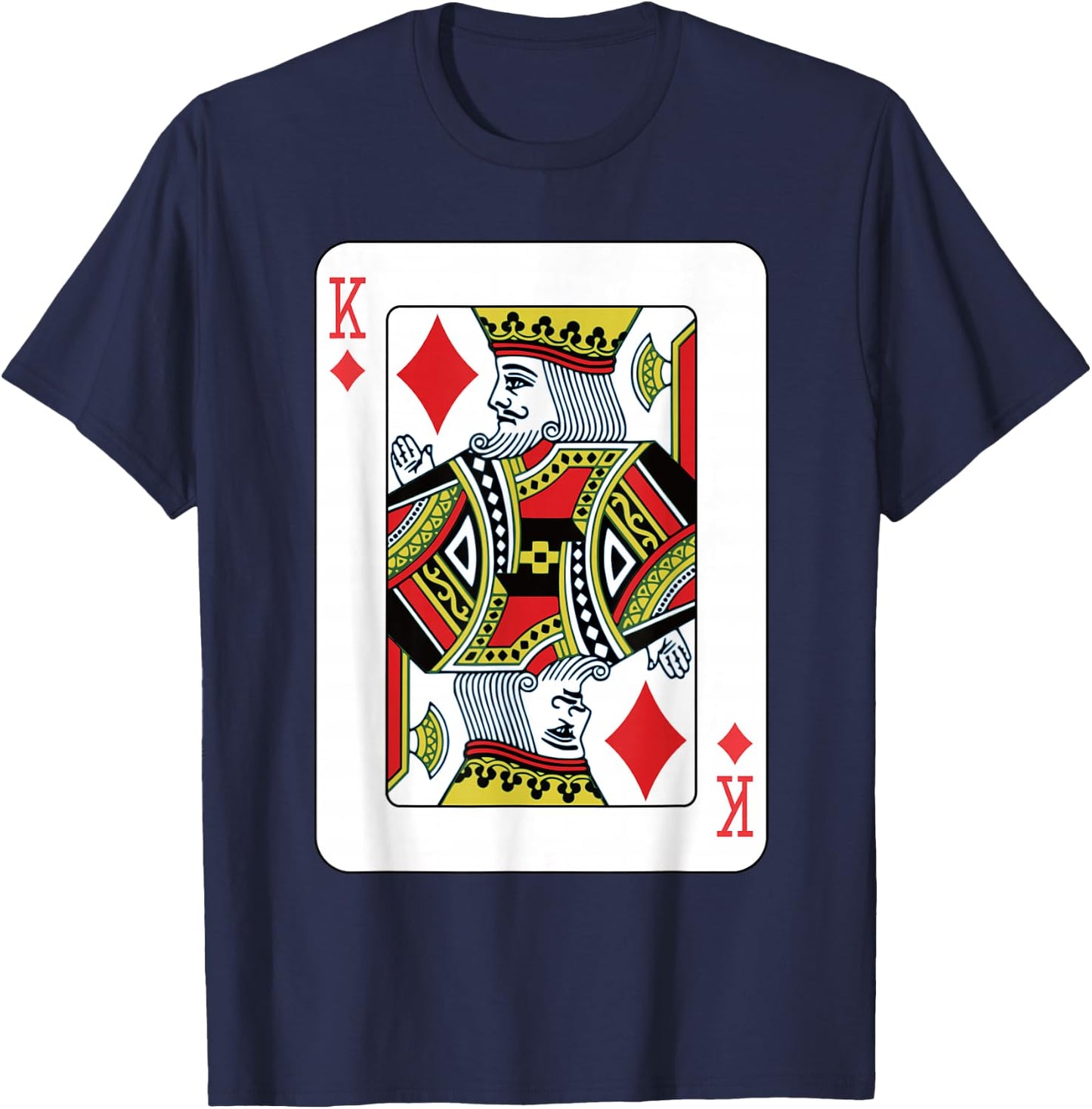 King of Diamonds Playing Card Poker T-Shirt - T-Shirt | Navy