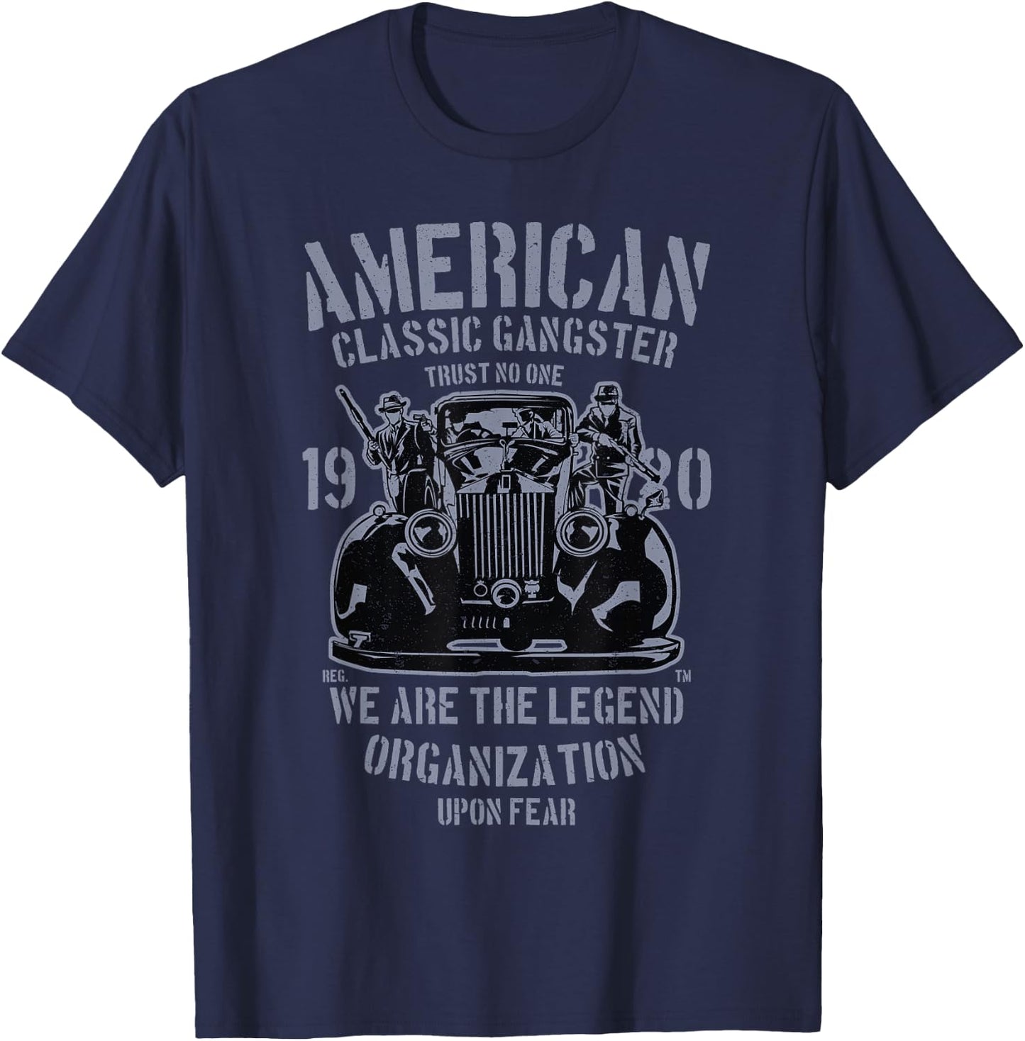 Vintage Classic American Mob Gangster - 1920s NYC T-Shirt - T-Shirt | Navy