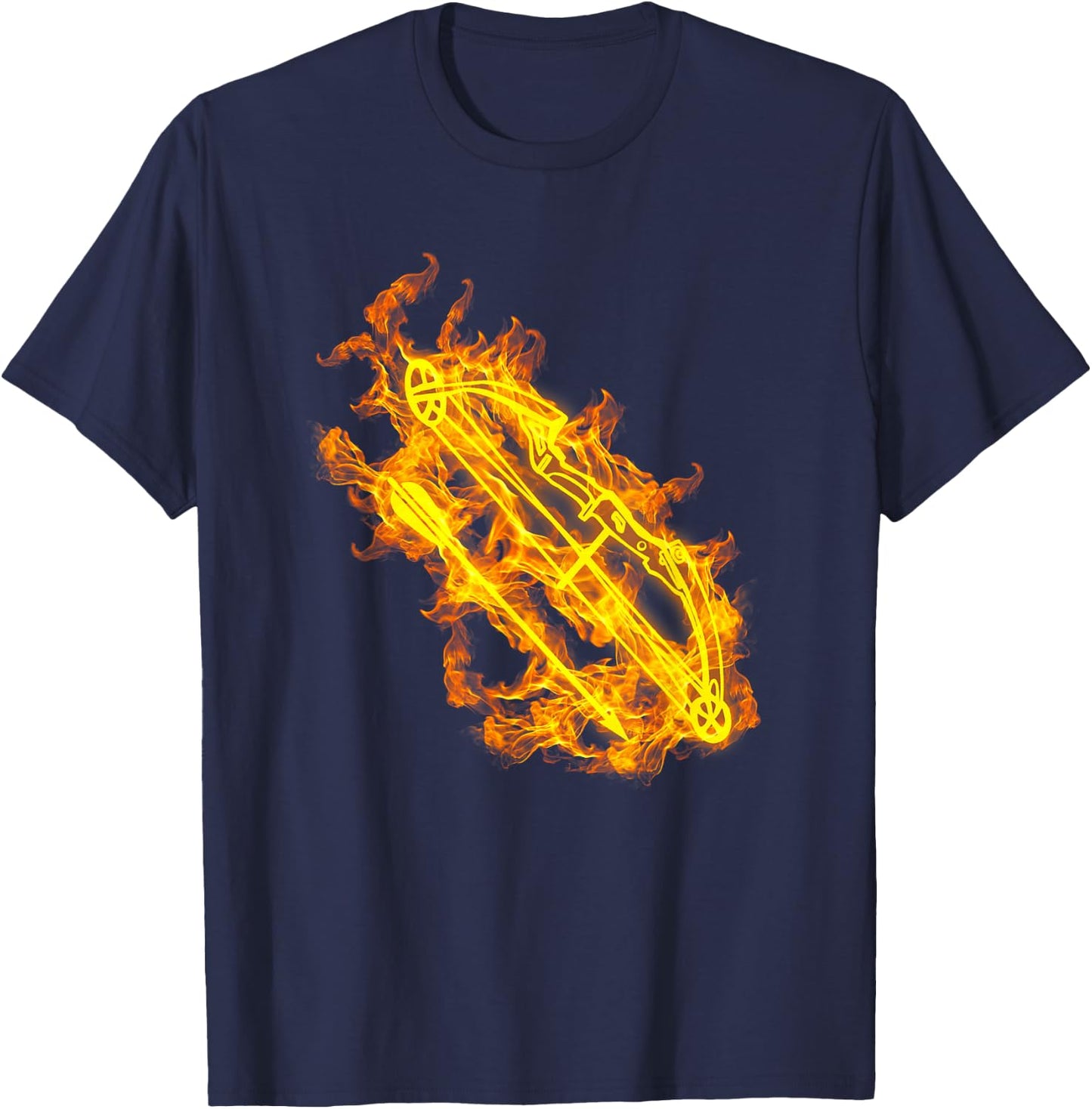 Fire Archery Bow And Arrow Flaming Archer T-Shirt - T-Shirt | Navy