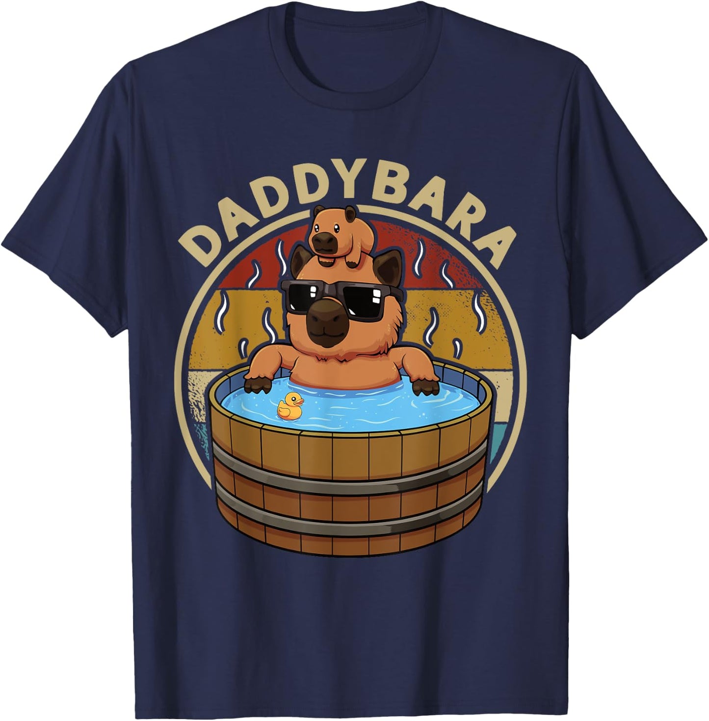 Capybara Daddy Funny Capybara Dad Father's Day T-Shirt - T-Shirt | Navy